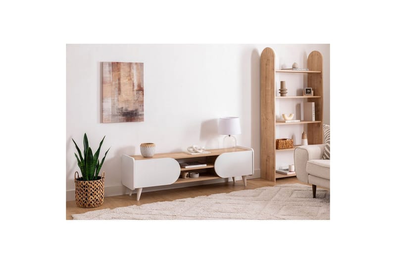 Mirra Tv-bänk 160 cm - Blå/Vit - Möbler - TV- & Mediamöbler - TV bänk & mediabänk