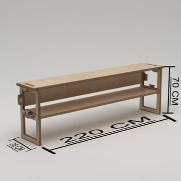 Mopira TV-bänk 220 cm med Förvaring i Björkträ - Ljusbrun - Möbler - TV- & Mediamöbler - TV bänk & mediabänk