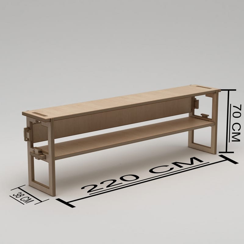 Mopira TV-bänk 220 cm - Naturträ - Möbler - TV- & Mediamöbler - Mediastativ & väggfäste - Tv-stativ & Tv-väggfäste