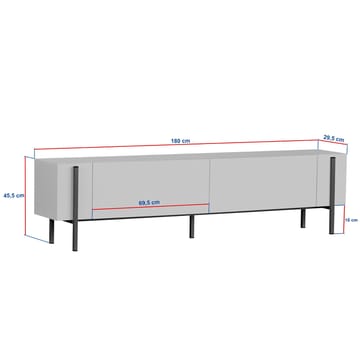 Nexus TV-bänk 180 cm - Atlantic Pine och svart - Möbler - TV- & Mediamöbler - Mediastativ & väggfäste - Tv-stativ & Tv-väggfäste