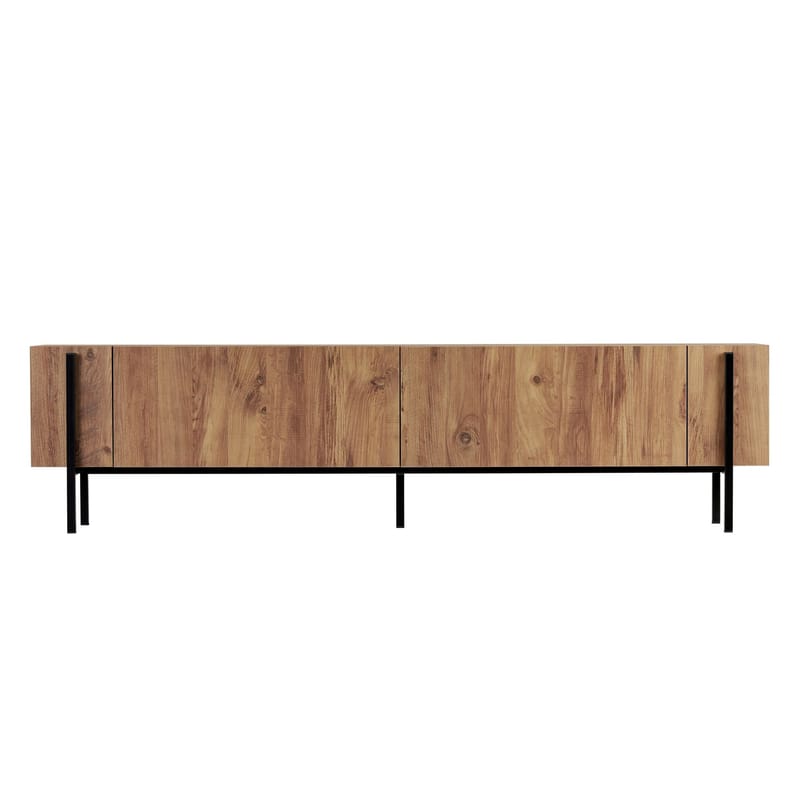 Nexus TV-bänk 180 cm - Atlantic Pine och svart - Möbler - TV- & Mediamöbler - Mediastativ & väggfäste - Tv-stativ & Tv-väggfäste