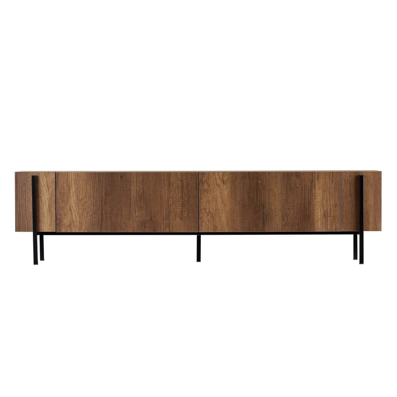 Nexus TV-bänk 180 cm - Barok valnöt och svart - Möbler - TV- & Mediamöbler - Mediastativ & väggfäste - Tv-stativ & Tv-väggfäste