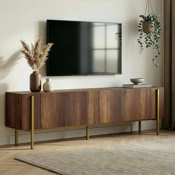 Nexus TV-bänk 180 cm - Barok Walnut Gold - Möbler - TV- & Mediamöbler - Mediastativ & väggfäste - Tv-stativ & Tv-väggfäste