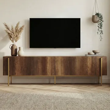 Nexus TV-bänk 180 cm - Barok Walnut Gold - Möbler - TV- & Mediamöbler - Mediastativ & väggfäste - Tv-stativ & Tv-väggfäste
