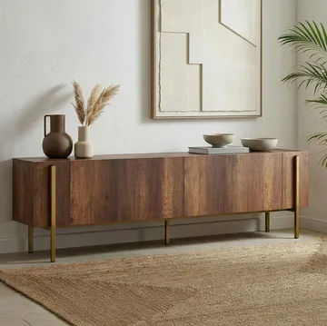 Nexus TV-bänk 180 cm - Barok Walnut Gold - Möbler - TV- & Mediamöbler - Mediastativ & väggfäste - Tv-stativ & Tv-väggfäste