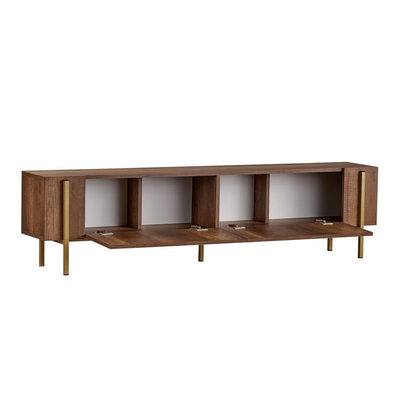 Nexus TV-bänk 180 cm - Barok Walnut Gold - Möbler - TV- & Mediamöbler - Mediastativ & väggfäste - Tv-stativ & Tv-väggfäste