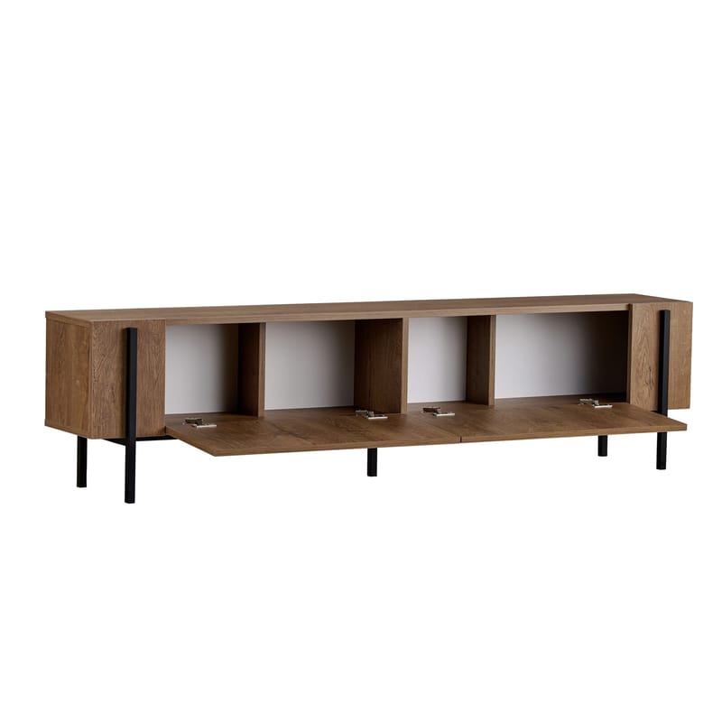 Nexus TV-bänk 180 cm - Kafkas Oak och Black - Möbler - TV- & Mediamöbler - Mediastativ & väggfäste - Tv-stativ & Tv-väggfäste