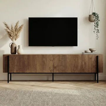 Nexus TV-bänk 180 cm - Kafkas Oak och Black - Möbler - TV- & Mediamöbler - Mediastativ & väggfäste - Tv-stativ & Tv-väggfäste