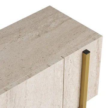 Nexus TV-bänk 180 cm - Travertin och guld - Möbler - TV- & Mediamöbler - Mediastativ & väggfäste - Tv-stativ & Tv-väggfäste