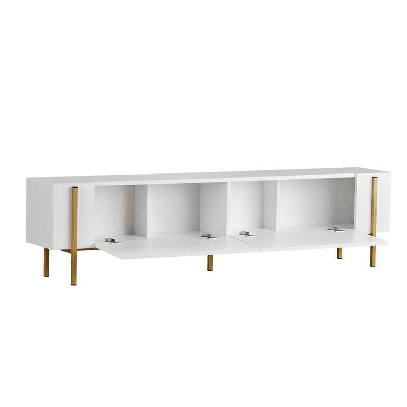 Nexus TV-bänk 180 cm - Vitt och guld - Möbler - TV- & Mediamöbler - Mediastativ & väggfäste - Tv-stativ & Tv-väggfäste