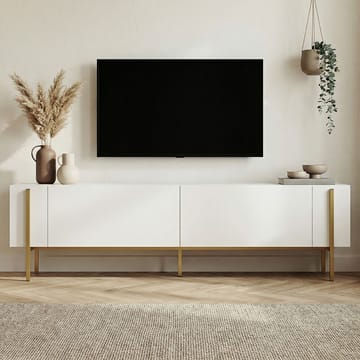 Nexus TV-bänk 180 cm - Vitt och guld - Möbler - TV- & Mediamöbler - Mediastativ & väggfäste - Tv-stativ & Tv-väggfäste