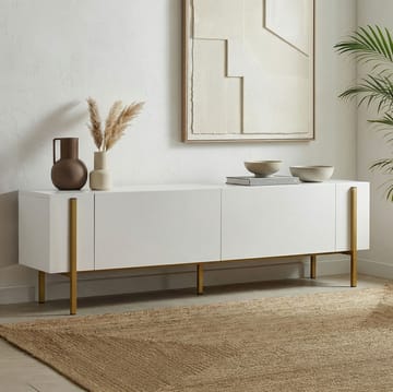 Nexus TV-bänk 180 cm - Vitt och guld - Möbler - TV- & Mediamöbler - Mediastativ & väggfäste - Tv-stativ & Tv-väggfäste