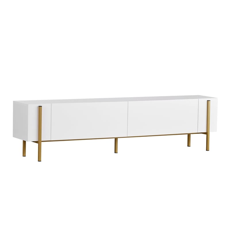 Nexus TV-bänk 180 cm - Vitt och guld - Möbler - TV- & Mediamöbler - Mediastativ & väggfäste - Tv-stativ & Tv-väggfäste