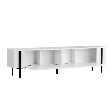 Nexus TV-bänk 180 cm - Wood Black och Black - Möbler - TV- & Mediamöbler - Mediastativ & väggfäste - Tv-stativ & Tv-väggfäste