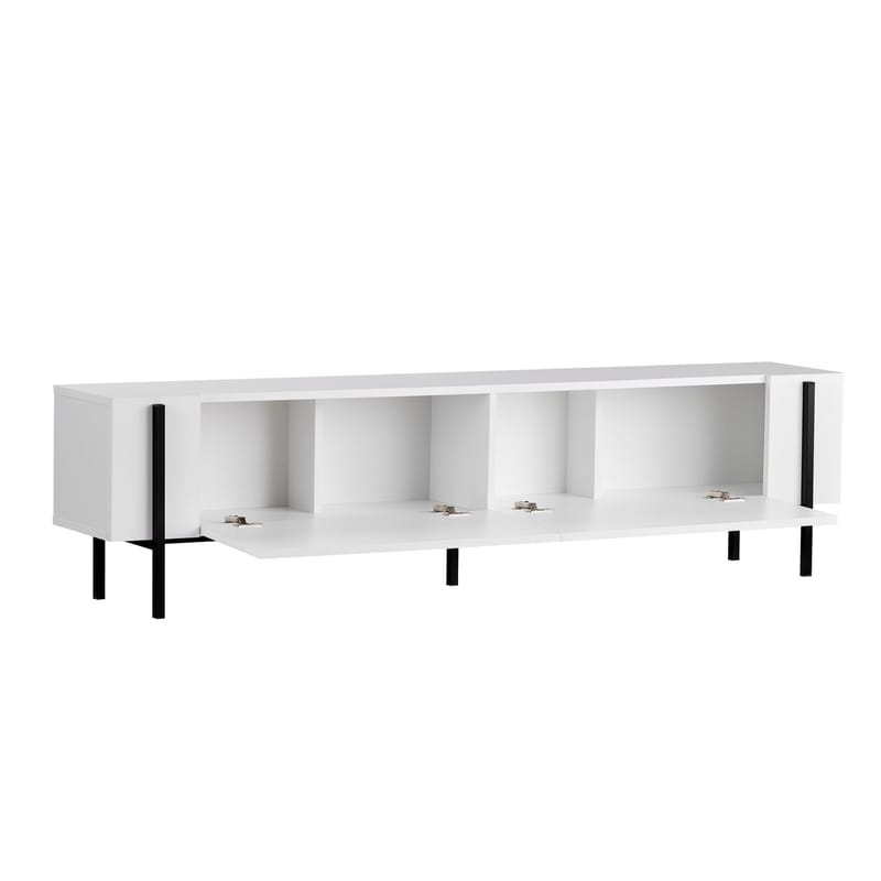 Nexus TV-bänk 180 cm - Wood Black och Black - Möbler - TV- & Mediamöbler - Mediastativ & väggfäste - Tv-stativ & Tv-väggfäste