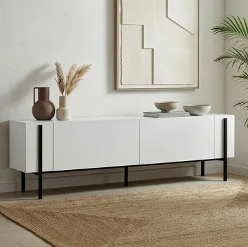 Nexus TV-bänk 180 cm - Wood Black och Black - Möbler - TV- & Mediamöbler - Mediastativ & väggfäste - Tv-stativ & Tv-väggfäste