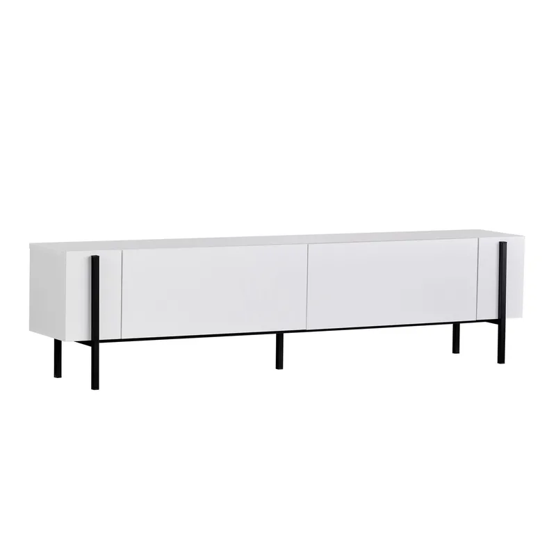 Nexus TV-bänk 180 cm - Wood Black och Black - Möbler - TV- & Mediamöbler - Mediastativ & väggfäste - Tv-stativ & Tv-väggfäste