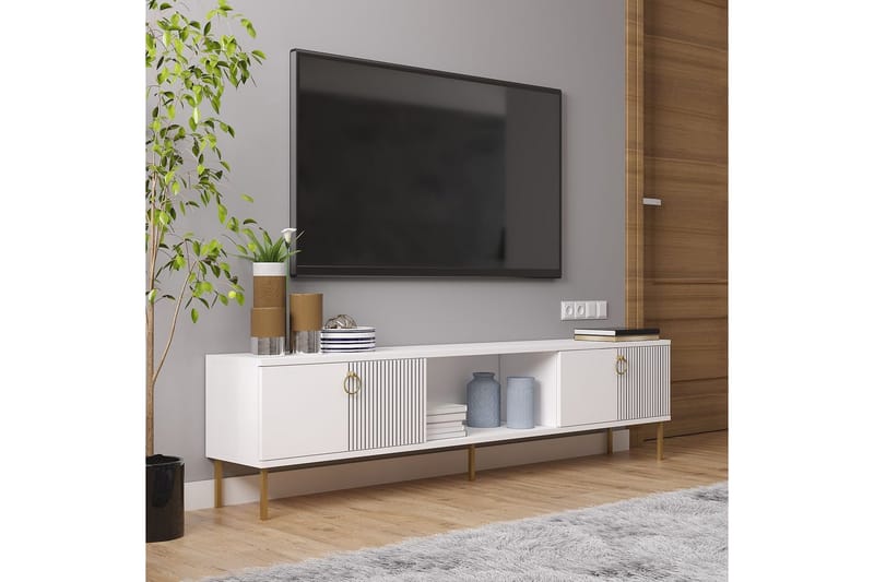 Neyra Tv-bänk 180 cm - Vit - Möbler - TV- & Mediamöbler - TV bänk & mediabänk