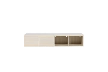 Nomi Vägghängd Tv Bänk 180 cm med Förvaring i Ljust Trä - Beige - Möbler - TV- & Mediamöbler - TV bänk & mediabänk