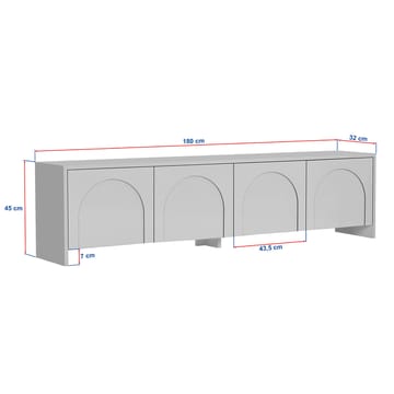 Nomira TV-bänk 180 cm - Vit - Möbler - TV- & Mediamöbler - Mediastativ & väggfäste - Tv-stativ & Tv-väggfäste