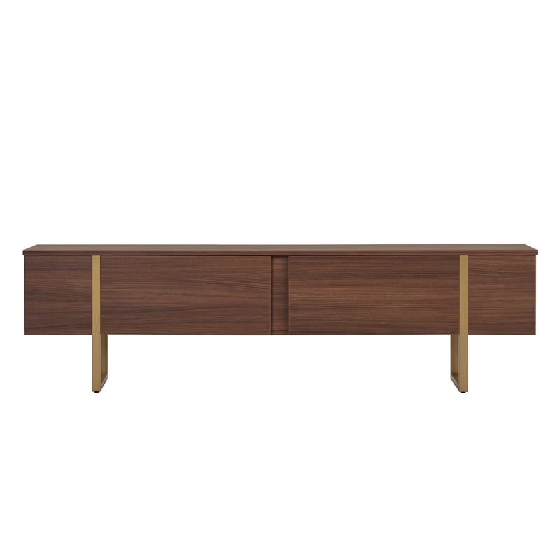 Nopira TV-bänk 180 cm - Valnöt och guld - Möbler - TV- & Mediamöbler - Mediastativ & väggfäste - Tv-stativ & Tv-väggfäste