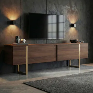 Nopira TV-bänk 180 cm - Valnöt/guld - Möbler - TV- & Mediamöbler - TV bänk & mediabänk