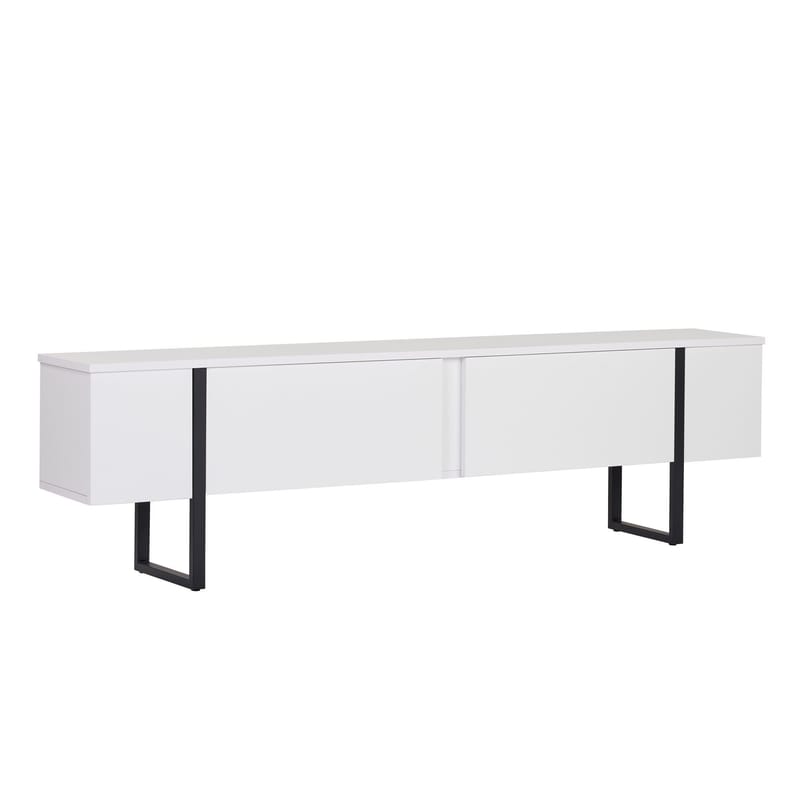Nopira TV-bänk 180 cm - Vit och svart - Möbler - TV- & Mediamöbler - Mediastativ & väggfäste - Tv-stativ & Tv-väggfäste