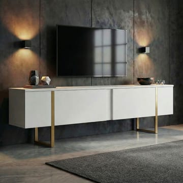 Nopira TV-bänk 180 cm - Vitt och guld - Möbler - TV- & Mediamöbler - Mediastativ & väggfäste - Tv-stativ & Tv-väggfäste