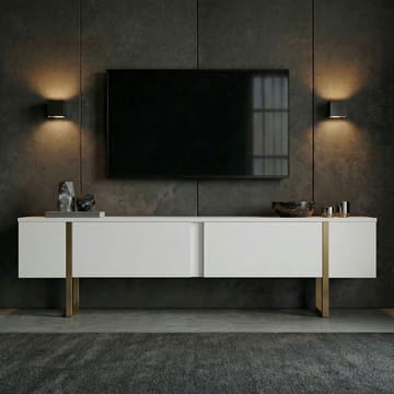 Nopira TV-bänk 180 cm - Vitt och guld - Möbler - TV- & Mediamöbler - Mediastativ & väggfäste - Tv-stativ & Tv-väggfäste
