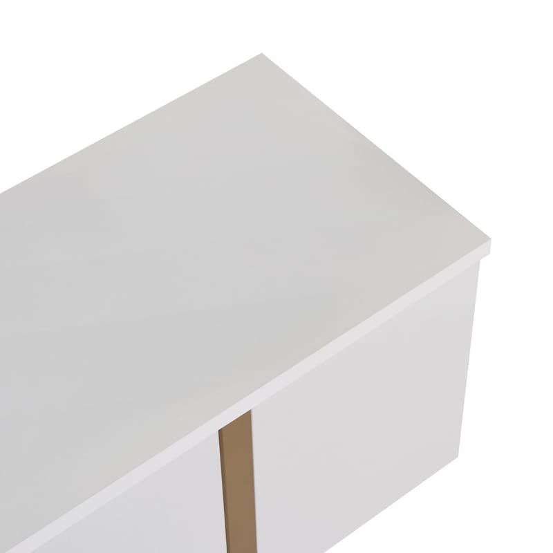 Nopira TV-bänk 180 cm - Vitt och guld - Möbler - TV- & Mediamöbler - Mediastativ & väggfäste - Tv-stativ & Tv-väggfäste