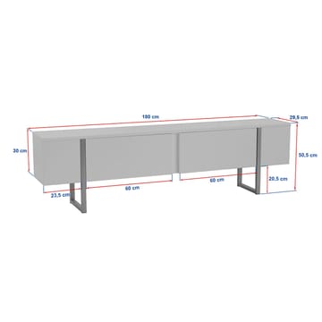 Nopira TV-bänk 180 cm - Vitt och guld - Möbler - TV- & Mediamöbler - Mediastativ & väggfäste - Tv-stativ & Tv-väggfäste