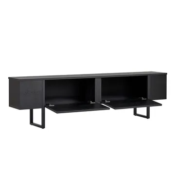 Nopira TV-bänk 180 cm - Wood Black och Black - Möbler - TV- & Mediamöbler - Mediastativ & väggfäste - Tv-stativ & Tv-väggfäste