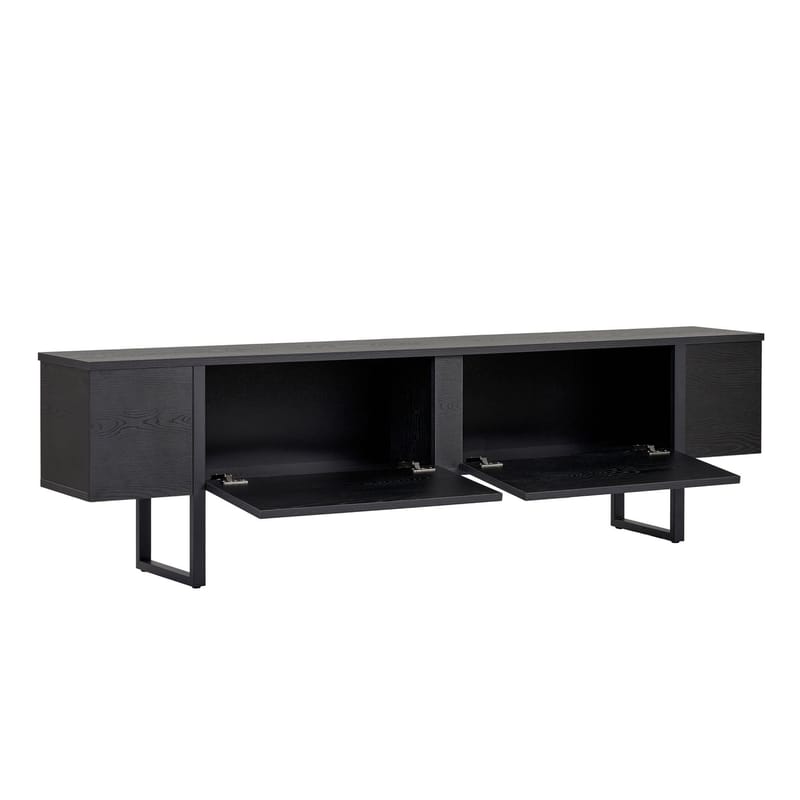 Nopira TV-bänk 180 cm - Wood Black och Black - Möbler - TV- & Mediamöbler - Mediastativ & väggfäste - Tv-stativ & Tv-väggfäste