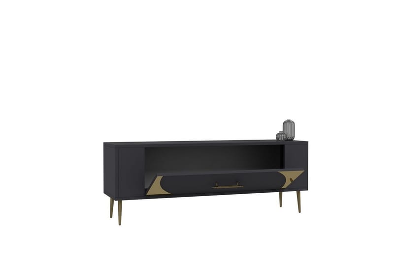 Olyra Tv-bänk 120 cm - Antracit/Guld - Möbler - TV- & Mediamöbler - TV bänk & mediabänk