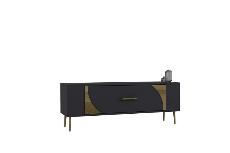 Olyra Tv-bänk 120 cm, Antracit/Guld