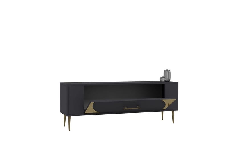 Olyra Tv-bänk 120 cm - Antracit/Guld - Möbler - TV- & Mediamöbler - TV bänk & mediabänk