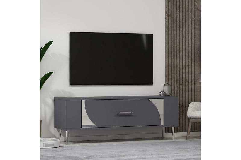 Olyra Tv-bänk 120 cm - Antracit/Silver - Möbler - TV- & Mediamöbler - TV bänk & mediabänk