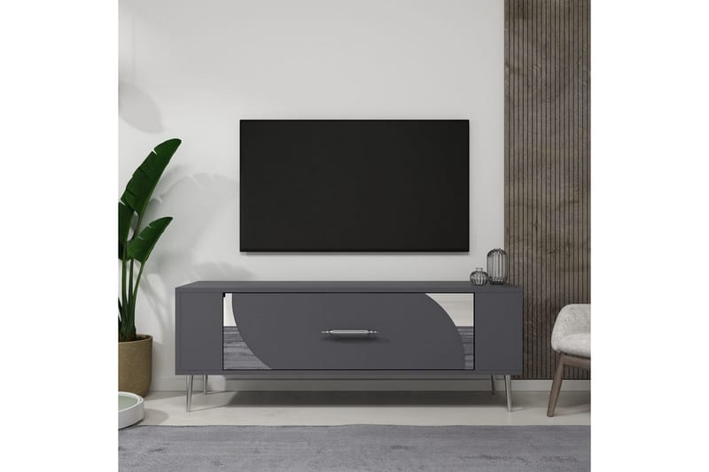Olyra Tv-bänk 120 cm - Antracit/Silver - Möbler - TV- & Mediamöbler - TV bänk & mediabänk