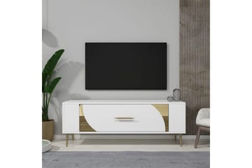 Olyra Tv-bänk 120 cm - Vit/Guld - Möbler - TV- & Mediamöbler - TV bänk & mediabänk