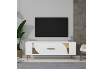 Olyra Tv-bänk 120 cm - Vit/Guld - Möbler - TV- & Mediamöbler - TV bänk & mediabänk