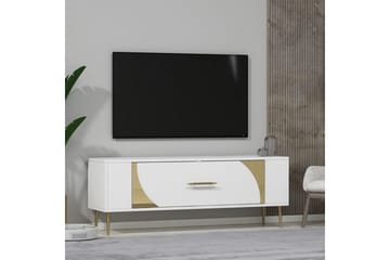 Olyra Tv-bänk 120 cm - Vit/Guld - Möbler - TV- & Mediamöbler - TV bänk & mediabänk
