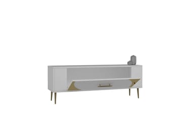Olyra Tv-bänk 120 cm - Vit/Guld - Möbler - TV- & Mediamöbler - TV bänk & mediabänk
