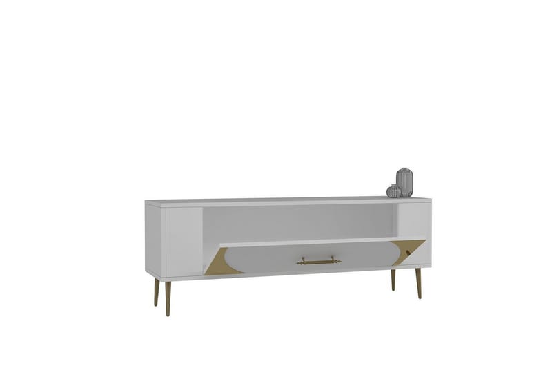 Olyra Tv-bänk 120 cm - Vit/Guld - Möbler - TV- & Mediamöbler - TV bänk & mediabänk