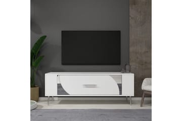 Olyra Tv-bänk 120 cm - Vit/Silver - Möbler - TV- & Mediamöbler - TV bänk & mediabänk