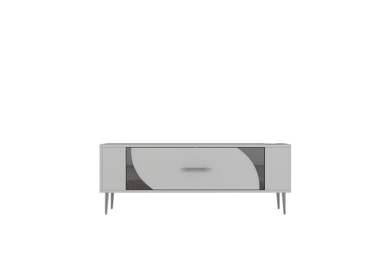 Olyra Tv-bänk 120 cm - Vit/Silver - Möbler - TV- & Mediamöbler - TV bänk & mediabänk