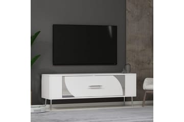 Olyra Tv-bänk 120 cm - Vit/Silver - Möbler - TV- & Mediamöbler - TV bänk & mediabänk