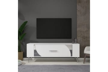 Olyra Tv-bänk 120 cm - Vit/Silver - Möbler - TV- & Mediamöbler - TV bänk & mediabänk