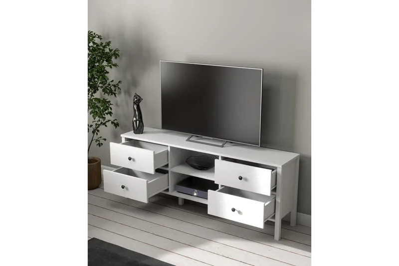 Olyros Tv-bänk 160 cm - Natur/Vit - Möbler - TV- & Mediamöbler - TV bänk & mediabänk