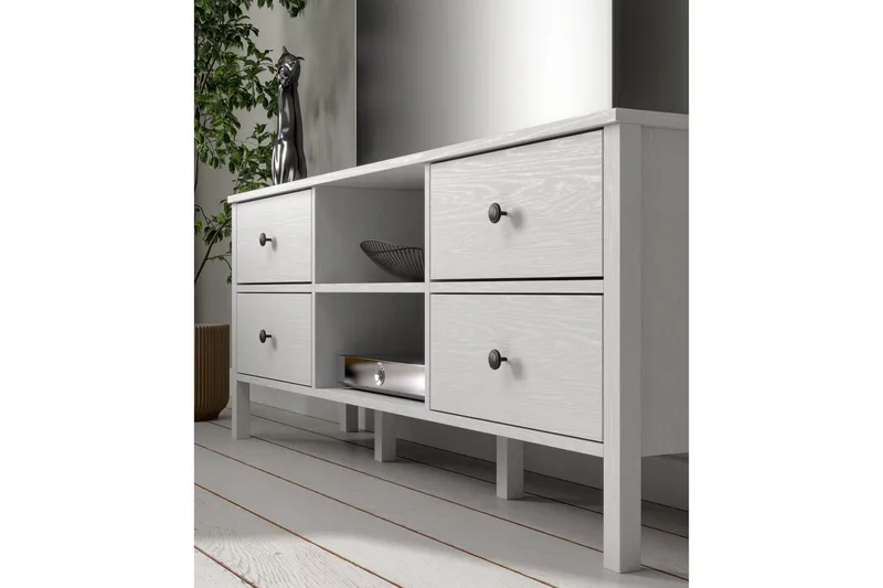 Olyros Tv-bänk 160 cm - Natur/Vit - Möbler - TV- & Mediamöbler - TV bänk & mediabänk