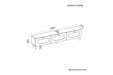 Ossin Tv-bänk 180 cm - Vit - Möbler - TV- & Mediamöbler - TV bänk & mediabänk